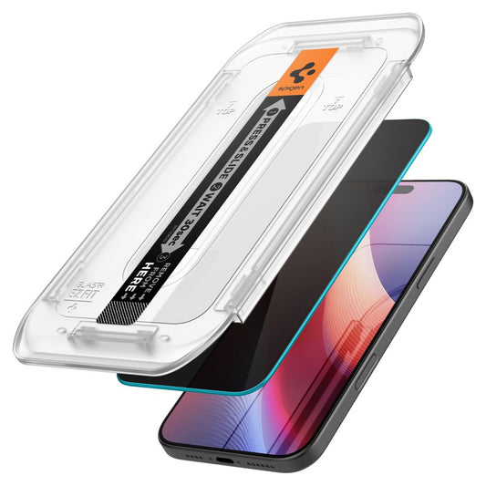 Spigen EZ FIT Privacy Screen Protector for Apple iPhone 16 Pro Max, Full Glue, 2.5D AGL07908 AGL07908 