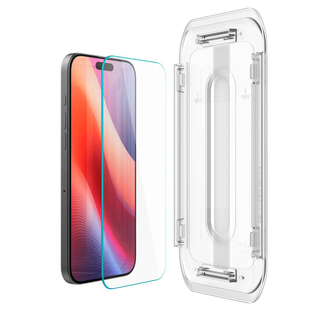 Zaštitna folija za ekran Spigen EZ FIT za Apple iPhone 16 Pro Max, Kaljeno staklo, Pun ljepilo, Set od 2 komada AGL07907