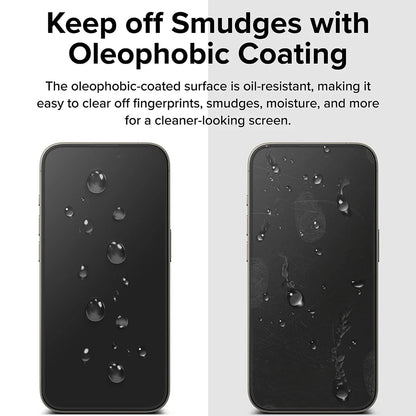 Folija za zaštitu ekrana Ringke Easy Slide za Apple iPhone 16 Pro, Kaljeno staklo, Pun lepak, Set od 2 komada, Crna