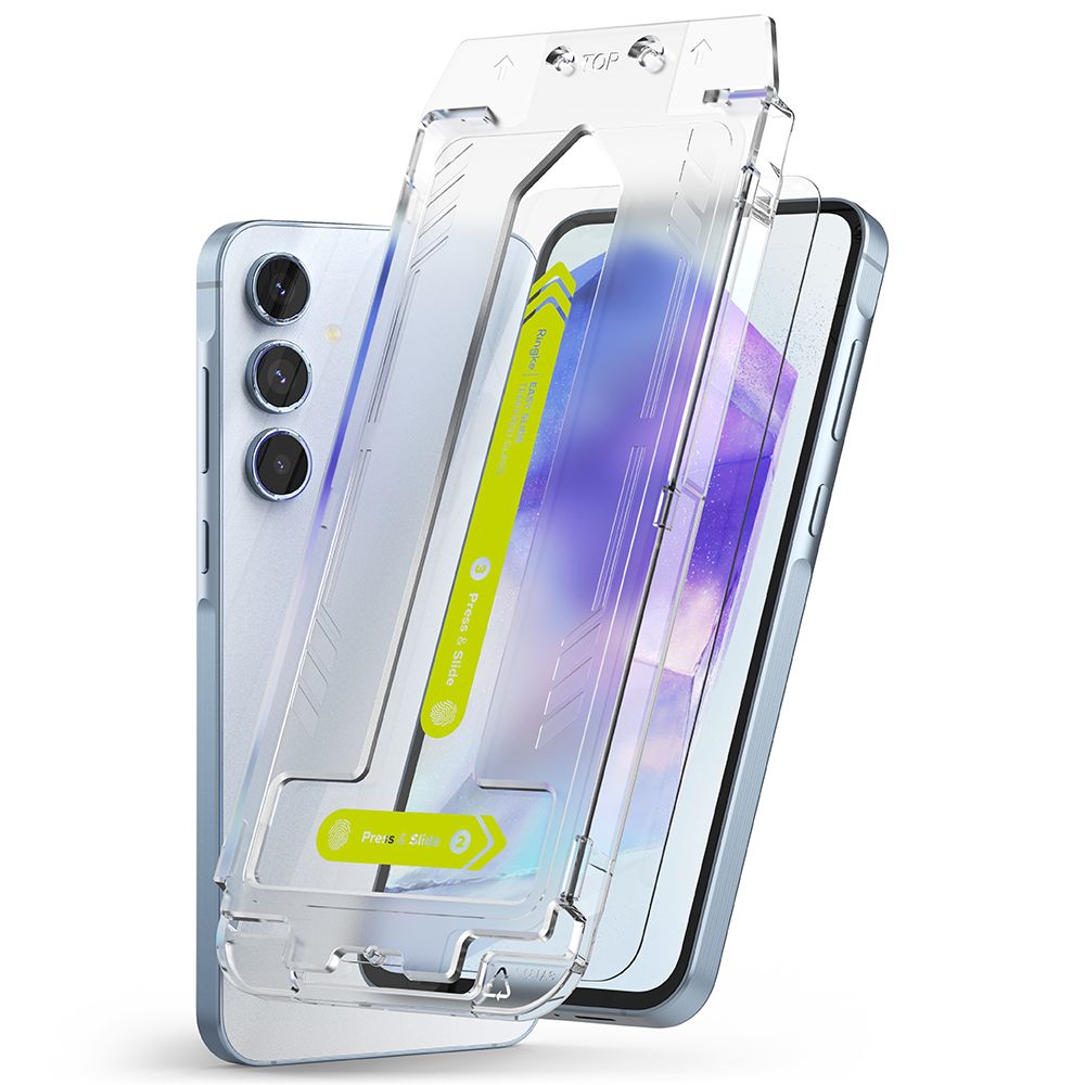 Ringke Easy Slide Screen Protector for Samsung Galaxy A55 5G A556, Glass Shielded, Full Glue, Set 2 pieces 