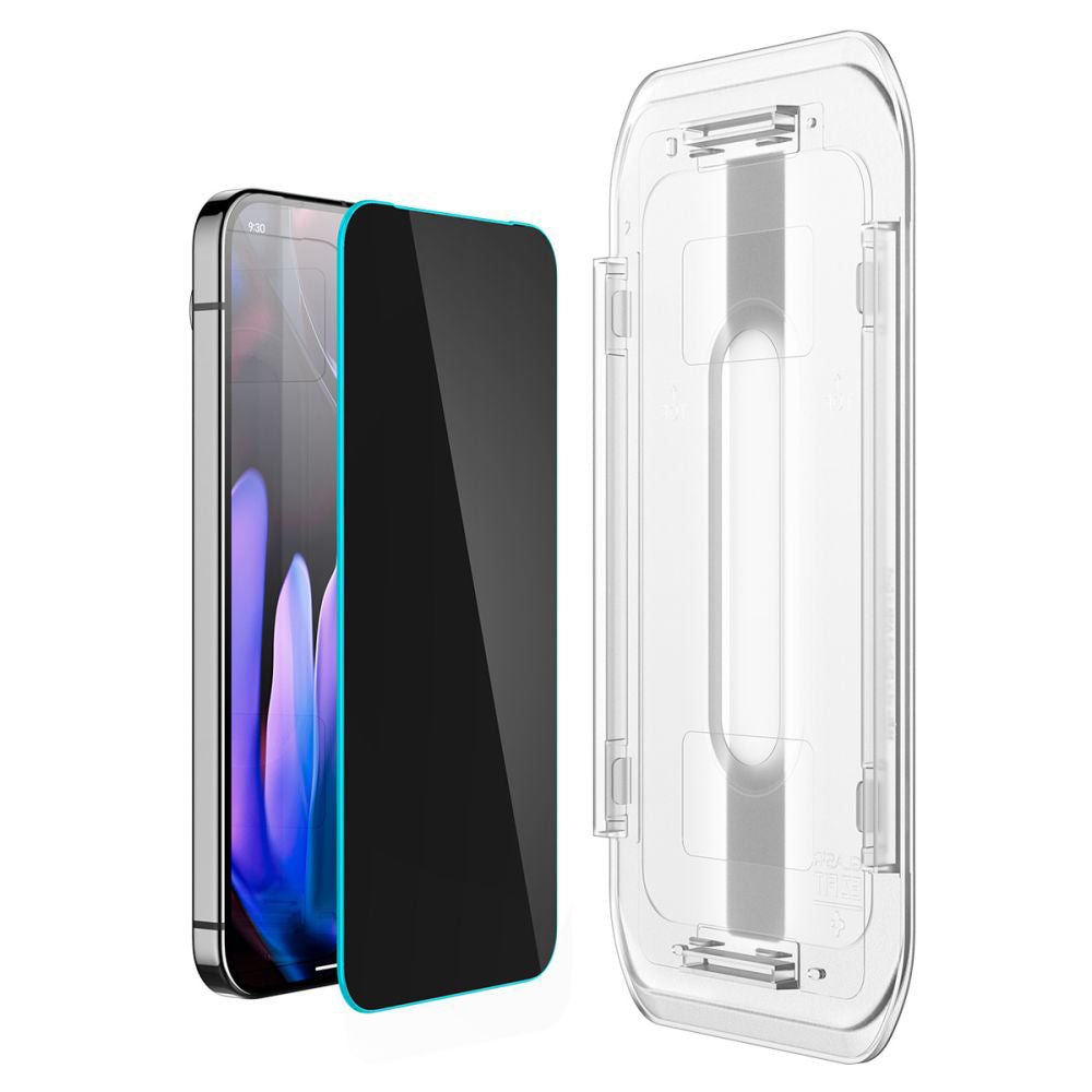 Zaštitna folija za ekran Privacy Spigen GlastR EZ FIT za Google Pixel 9 Pro XL, Kaljeno staklo, Full Glue, Set 2 komada AGL09313