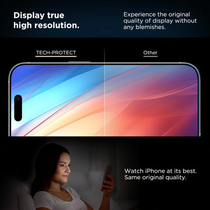 Zaštitna folija za ekran Tech-Protect Quick Set+ za Apple iPhone 16 Pro, Kaljeno staklo, Full Glue, Set od 2 komada, Crna
