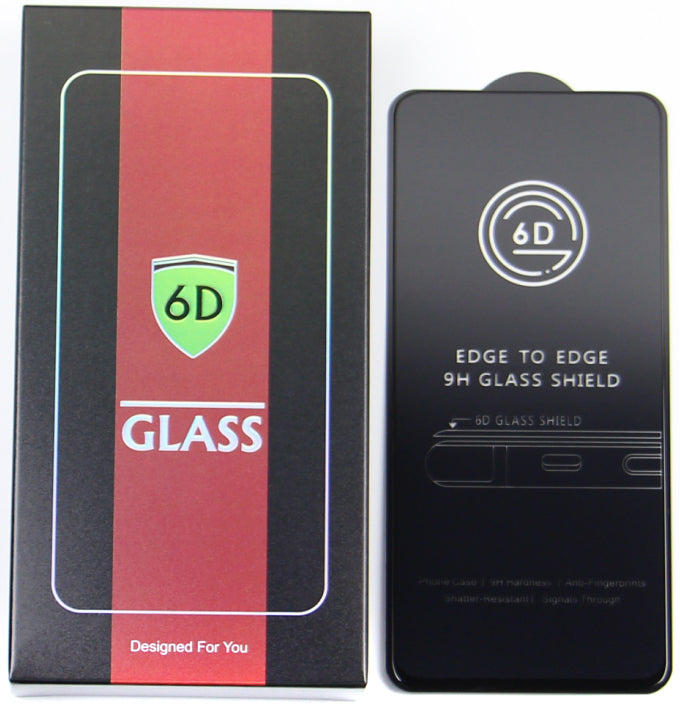 Zaštitna folija za ekran OEM za Apple iPhone 17e / 16e / 14 / 13 Pro, Kaljeno staklo, Full Glue, Set 10 komada, 6D, Crna