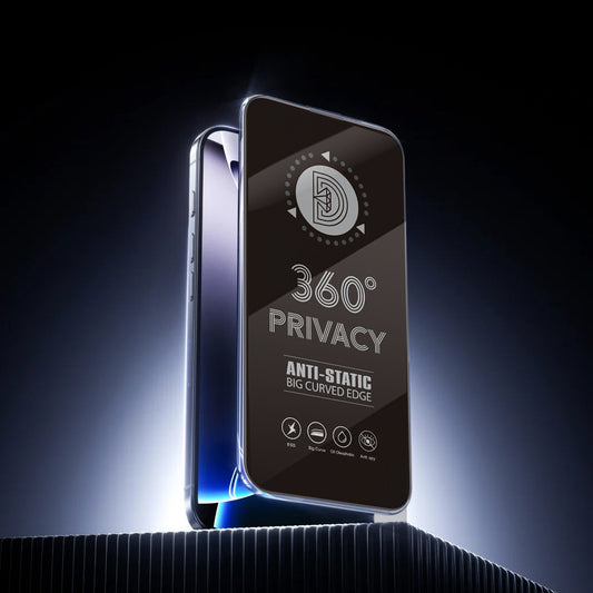 Zaštitna folija za ekran Privacy OEM 360 za Apple iPhone 17 / 16 Pro, Kaljeno staklo, Full Glue