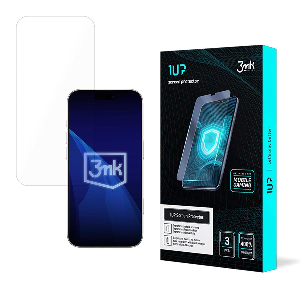 Zaštitna folija za ekran 3MK 1UP za Apple iPhone 17 Pro Max, Kaljeno staklo, Full Glue, Set od 3 komada