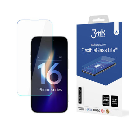 Zaštitna folija za ekran 3MK FlexibleGlass Lite za Apple iPhone 16 Pro Max, Fleksibilno staklo, Full Glue