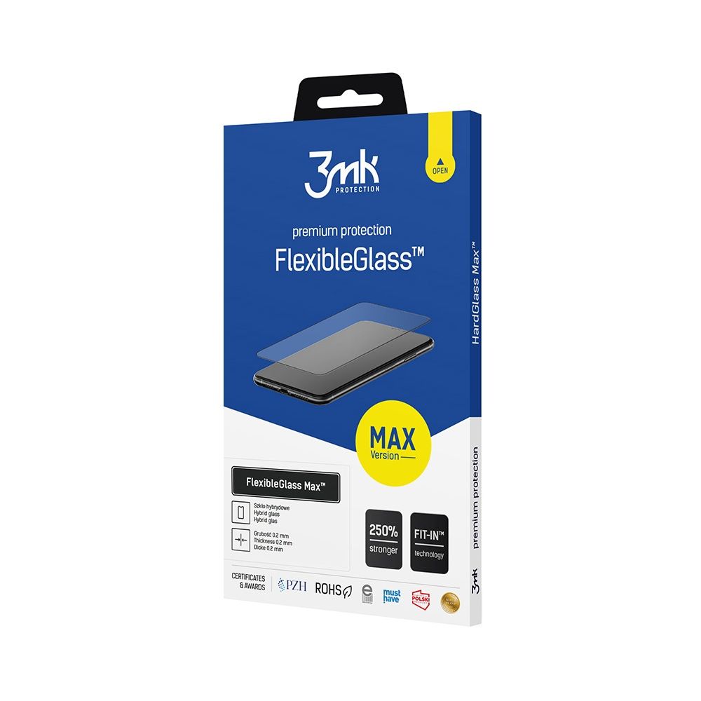 Zaštitna folija za ekran 3MK FlexibleGlass Max za Samsung Galaxy A35 5G A356, Fleksibilno staklo, Full Glue, Crna
