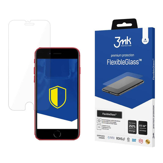 Zaštitna folija za ekran 3MK FlexibleGlass za Apple iPhone SE (2022) / SE (2020) / 8 / 7, Fleksibilno staklo, Full Glue