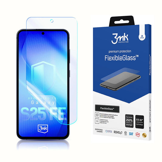 Folija za zaštitu ekrana 3MK FlexibleGlass za Samsung Galaxy S25 FE, Fleksibilno staklo, Full Glue