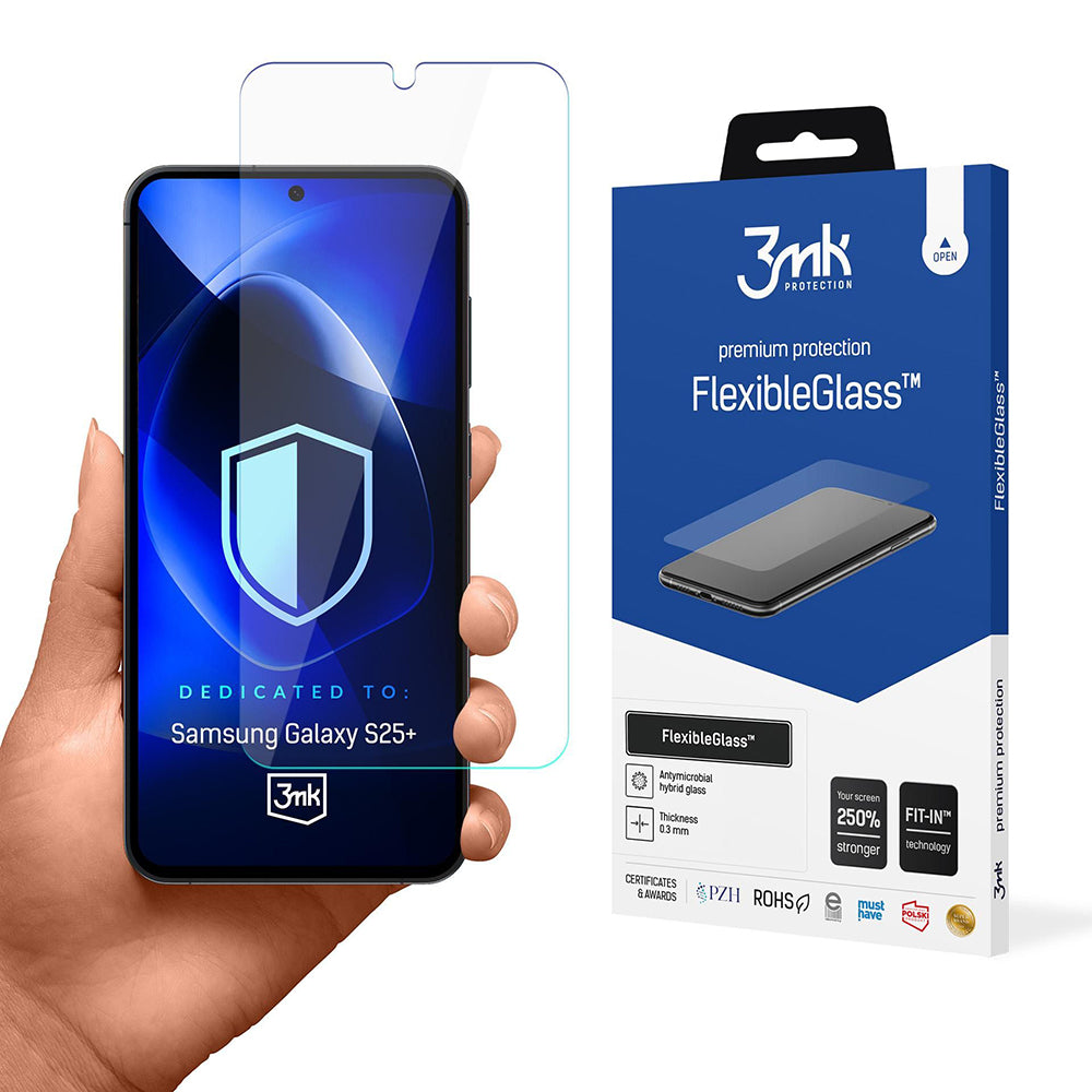 Zaštitna folija za ekran 3MK FlexibleGlass za Samsung Galaxy S25+ S936, Fleksibilno staklo, Full Glue