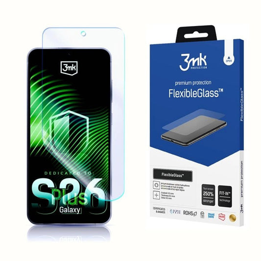 Folija za zaštitu ekrana 3MK FlexibleGlass za Samsung Galaxy S26 Plus, Fleksibilno staklo, Full Glue, Providna