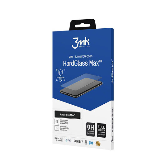 Zaštitna folija za ekran 3MK HardGlass Max za Apple iPhone 16 Pro, Kaljeno staklo, Full Glue, Crna
