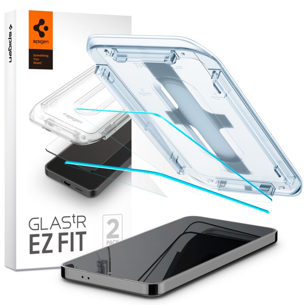 Folija za zaštitu ekrana Spigen EZ FIT za Samsung Galaxy S25 S931 / S24 S921, Kaljeno staklo, Pun lepak, Set od 2 komada