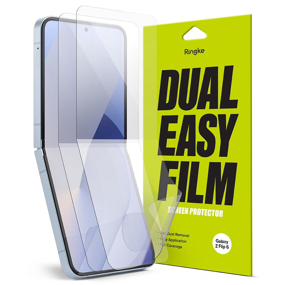 Folija za zaštitu unutrašnjeg ekrana Ringke Dual Easy za Samsung Galaxy Z Flip6 F741, Plastika, Set 2 komada