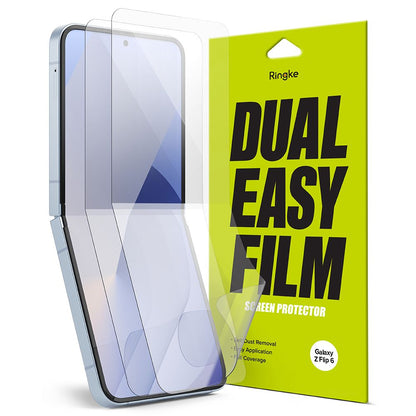 Folija za zaštitu unutrašnjeg ekrana Ringke Dual Easy za Samsung Galaxy Z Flip6 F741, Plastika, Set 2 komada