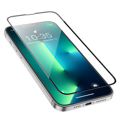 Folija za zaštitu ekrana HOCO G16 za Apple iPhone 16e / 14 / 13 Pro / 13, Kaljeno staklo, Full Glue, 5D, Crna