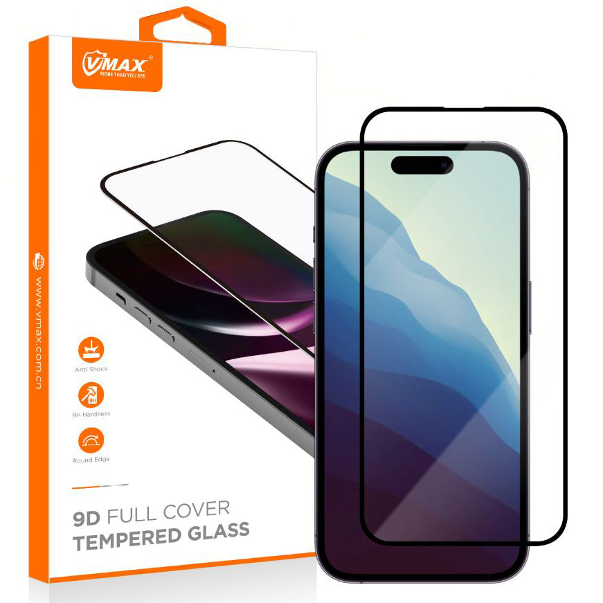 Folija za zaštitu ekrana Vmax za Samsung Galaxy S24+ S926, Kaljeno staklo, Pun lepak, 9D, Crna