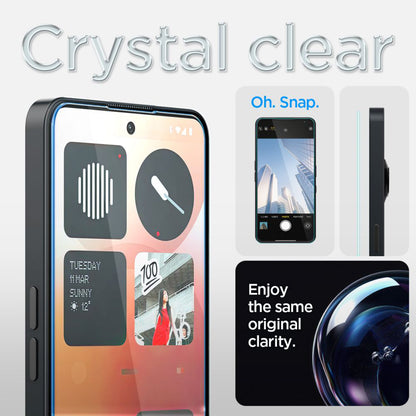 Folija za zaštitu ekrana Clear Spigen GlastR EZ FIT za Nothing Phone (3a) / Phone (3a) Pro, Kaljeno staklo, Full Glue AGL09429