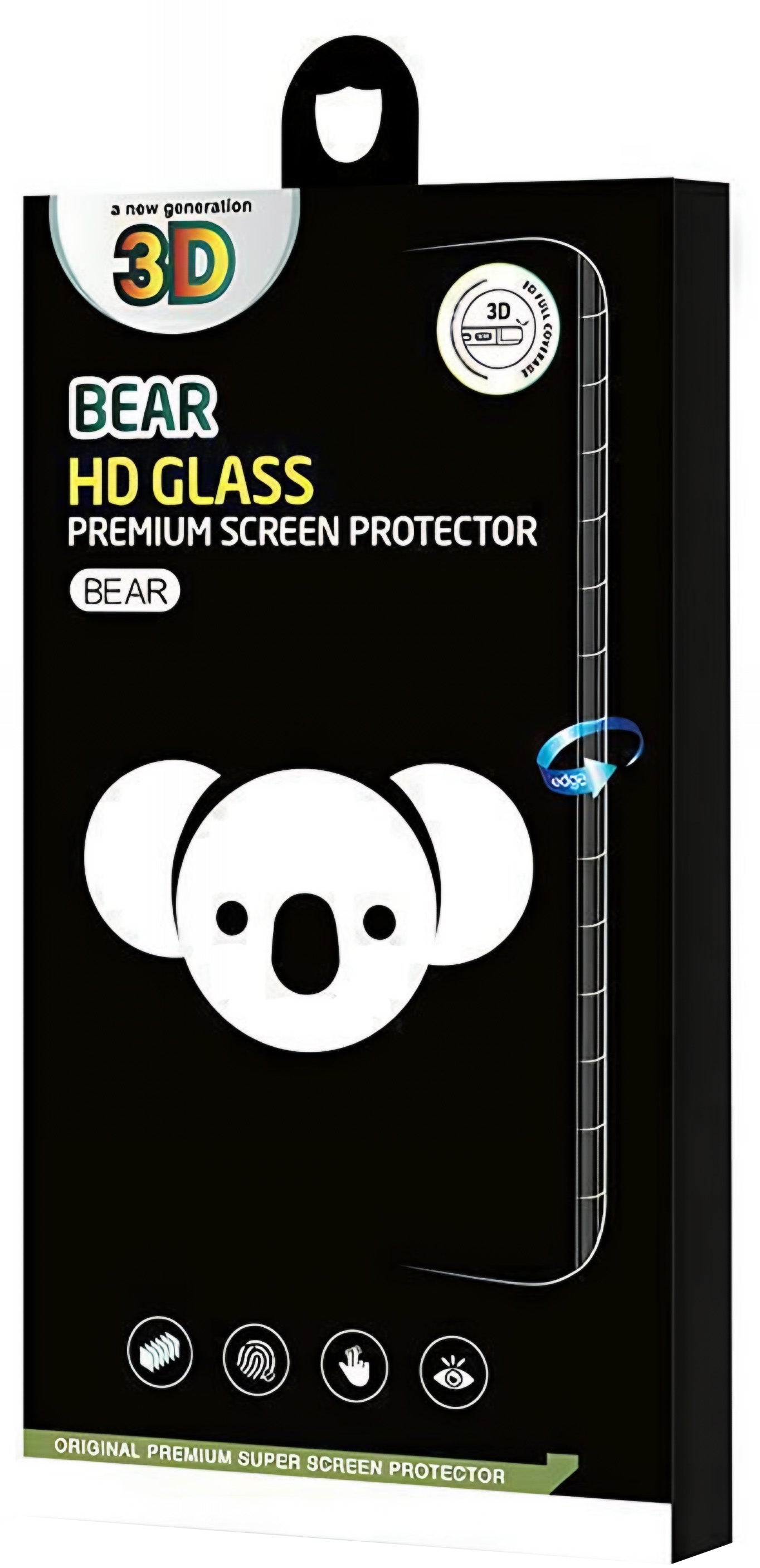 Zaštitna folija za ekran Bear HD za Apple iPhone 17 Air, Kaljeno staklo, Full Glue, Crna