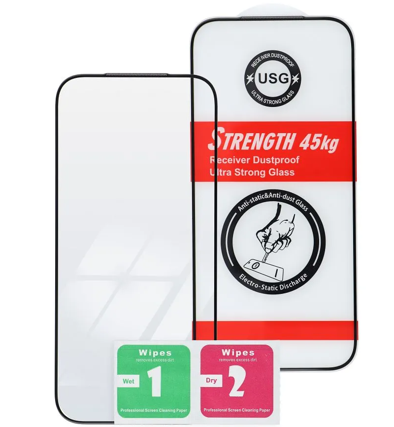 Zaštitna folija za ekran OEM Ultra Strong 45KG za Apple iPhone 11 Pro, Kaljeno staklo, Full Glue, 2.5D, Crna