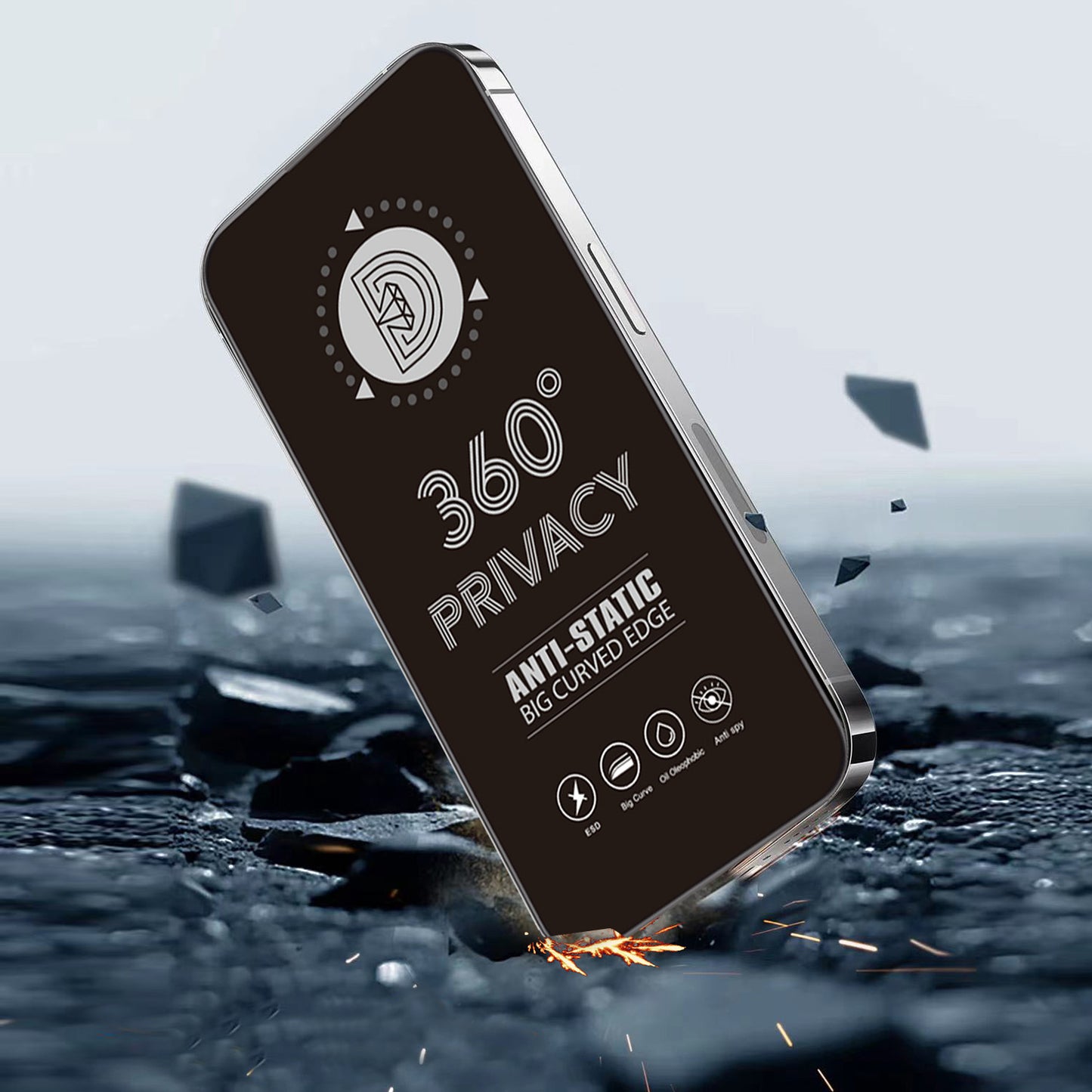 Zaštitna folija za ekran Privacy OEM 360 za Samsung Galaxy A37 5G, Kaljeno staklo, Full Glue