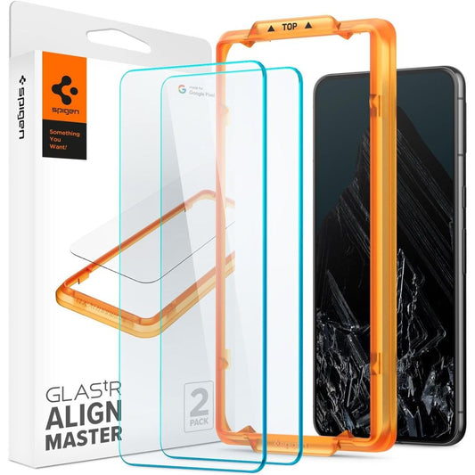 Spigen Alm GlastR Screen Protector for Google Pixel 8 Pro, Full Glue, Full Glue, Glass, Set 2 pieces