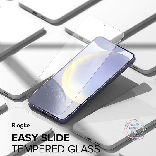 Ringke Easy Slide Screen Protector for Samsung Galaxy S24 S921, Glass Shield, Full Glue, Set 2 pieces 