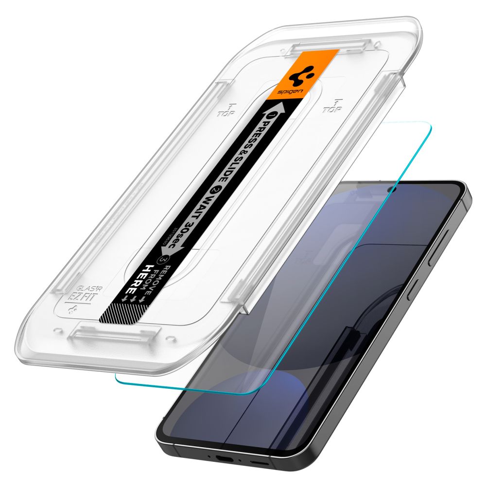 Zaštitna folija za ekran Spigen EZ FIT za Samsung Galaxy S24 FE S721, Kaljeno staklo, Pun ljepilo, Set od 2 komada AGL08729