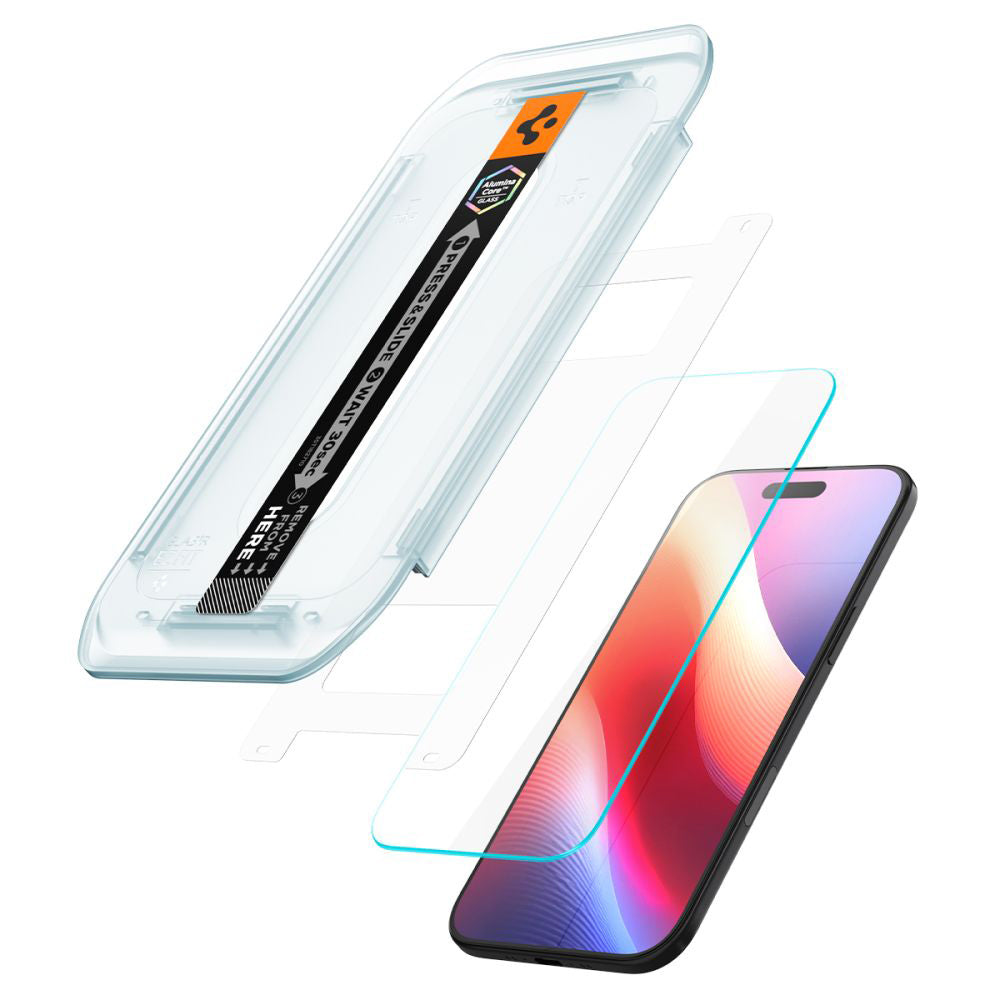 Folija za zaštitu ekrana Spigen GlastR EZ FIT za Apple iPhone 17 Air, Kaljeno staklo, Full Glue, Set 2 komada