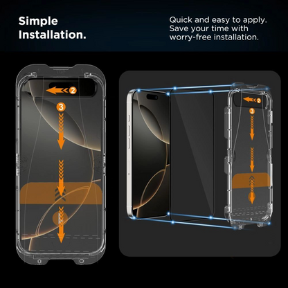 Zaštitna folija za ekran Tech-Protect Quick Set+ za Apple iPhone 17, Kaljeno staklo, Full Glue, Set od 2 komada, Crna