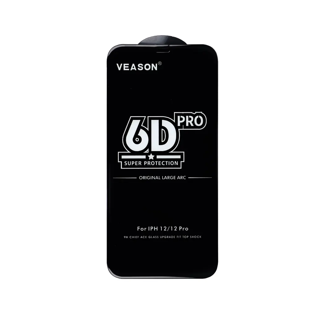 Zaštitna folija za ekran Veason PRO za Apple iPhone 16 / 15, Kaljeno staklo, Full Glue, 6D, Crna