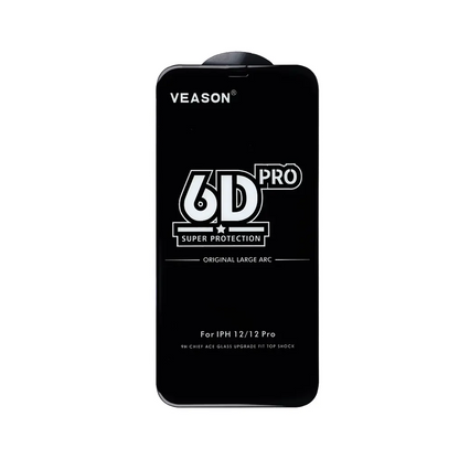 Zaštitna folija za ekran Veason PRO za Apple iPhone 17 / 16 Pro, Kaljeno staklo, Full Glue, 6D, Crna