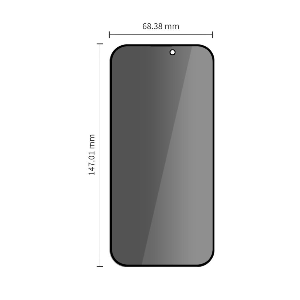 Zaštitna folija za ekran Privacy Tech-Protect OneTouch za Apple iPhone 18 Pro, Kaljeno staklo, Full Glue, Set od 2 komada
