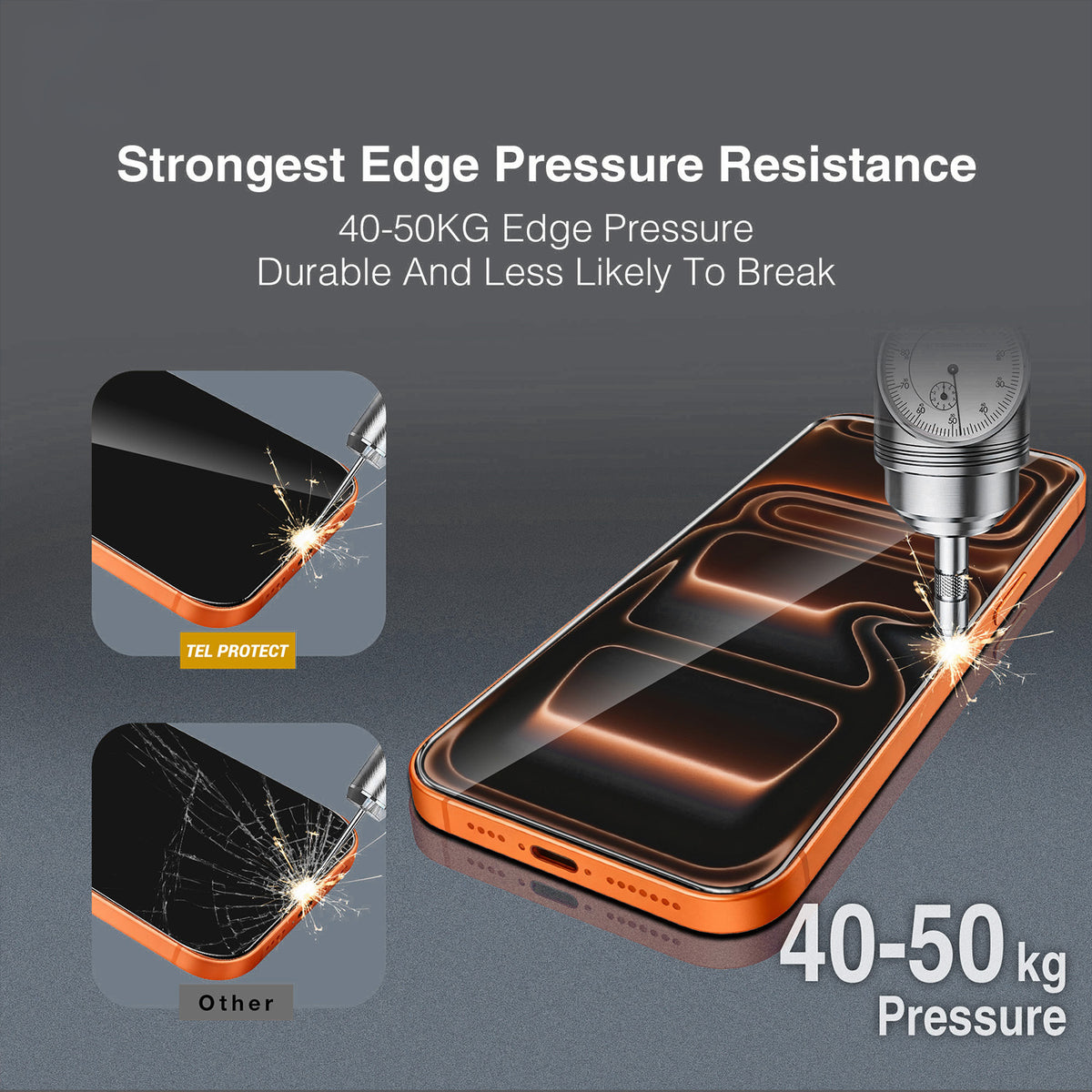 Zaštitno staklo za ekran Tel Protect 10X HD DLC Diamond Coating za Apple iPhone 18 Pro Max / 17 Pro Max, kaljeno staklo, lepljenje po celoj površini, crno