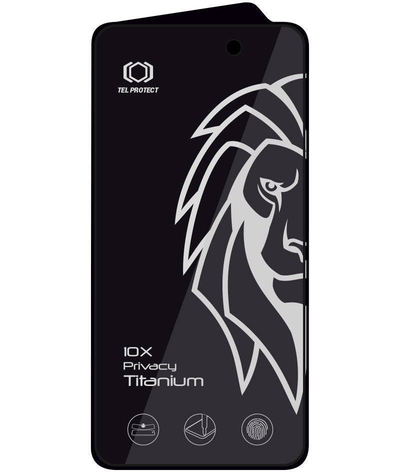 Zaštitno staklo za ekran Privacy Tel Protect 10X Plus Titanium za Apple iPhone 17 Pro Max, kaljeno staklo, lepljenje celom površinom