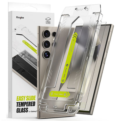 Folija za zaštitu ekrana Ringke Easy Slide za Samsung Galaxy S24 Ultra S928, Kaljeno staklo, Pun lepak, Set od 2 komada