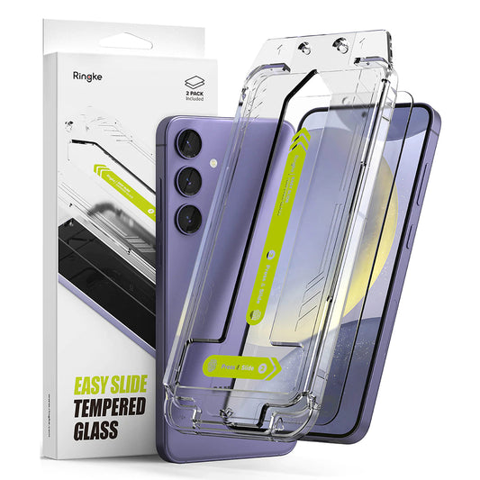 Ringke Easy Slide Screen Protector for Samsung Galaxy S24 S921, Glass Shield, Full Glue, Set 2 pieces 