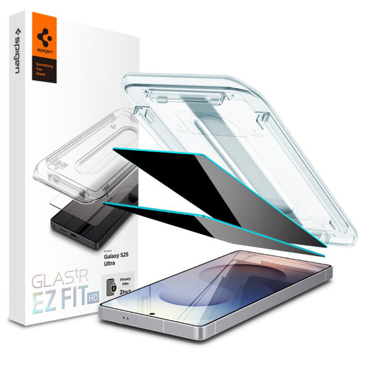 Zaštitna folija za ekran Privacy Spigen GlastR EZ FIT HD za Samsung Galaxy S25 Ultra S938, Kaljeno staklo, Full Glue, Set 2 komada AGL09335