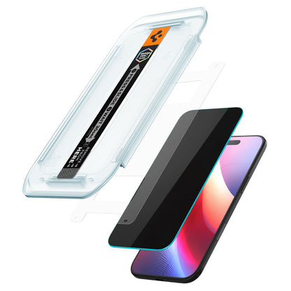 Zaštitna folija za ekran Privacy Spigen GlastR EZ FIT za Apple iPhone 17 Air, Kaljeno staklo, Full Glue, Set 2 komada