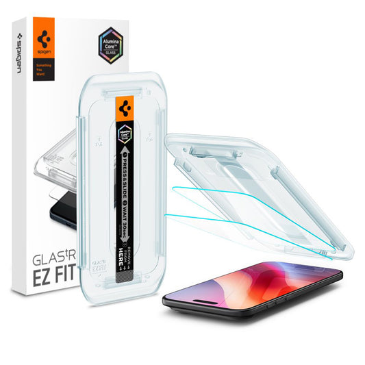Folija za zaštitu ekrana Spigen GlastR EZ FIT za Apple iPhone 17 Air, Kaljeno staklo, Full Glue, Set 2 komada