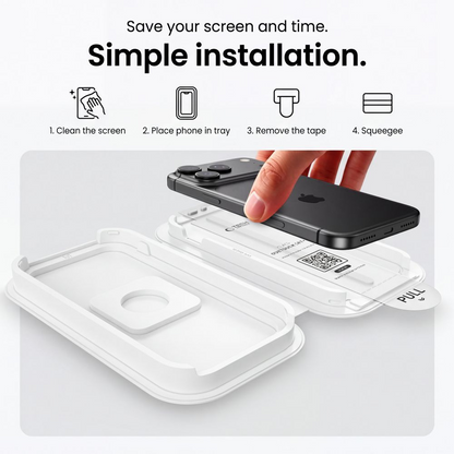 Zaštitna folija za ekran Tech-Protect OneTouch za Apple iPhone 18 Pro / 17 Pro, Kaljeno staklo, Full Glue, Set 2 komada, Providna