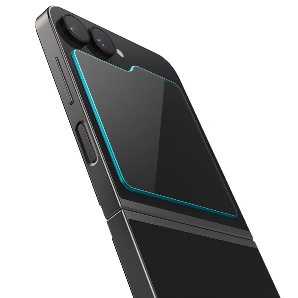 Zaštitna folija za spoljni ekran Spigen GlastR EZ FIT za Samsung Galaxy Z Flip6 F741, Kaljeno staklo, Full Glue, Set od 2 komada AGL07972
