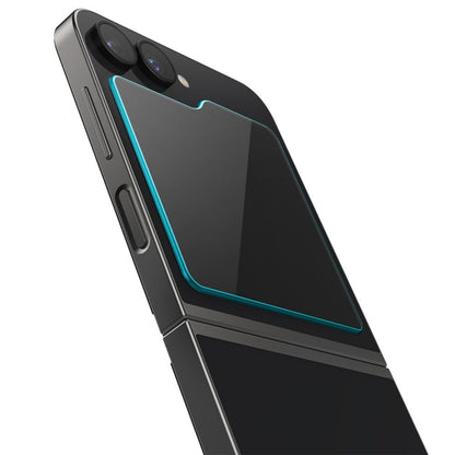Zaštitna folija za spoljni ekran Spigen GlastR EZ FIT za Samsung Galaxy Z Flip6 F741, Kaljeno staklo, Full Glue, Set od 2 komada AGL07972