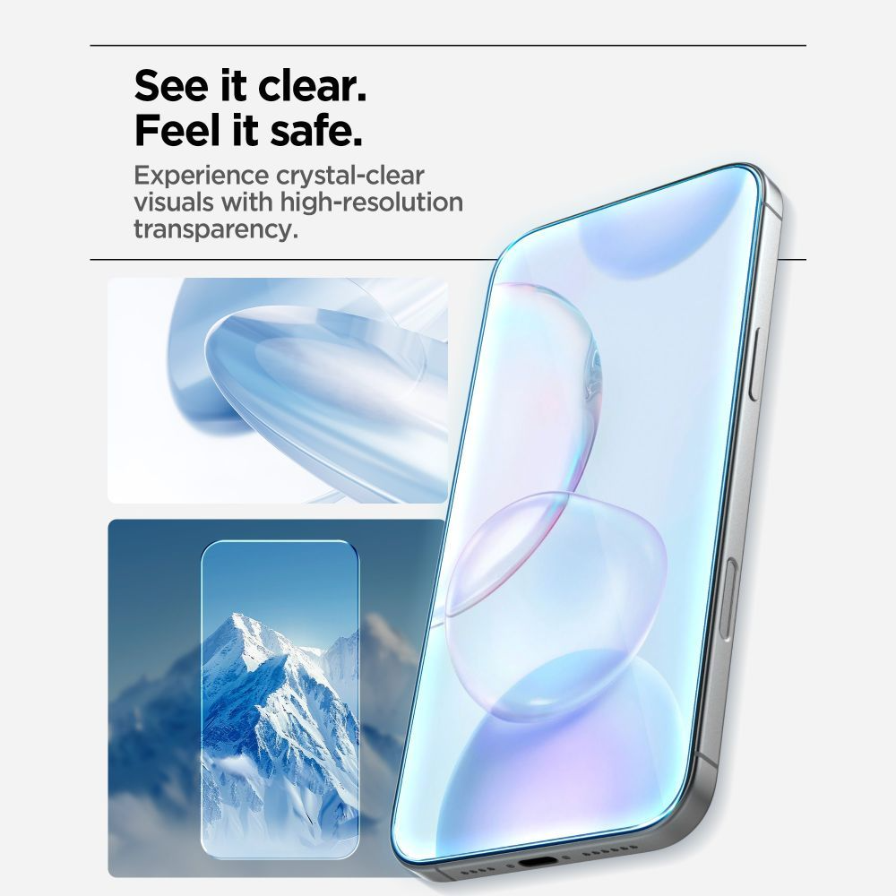 Zaštitna folija za ekran Spigen GlastR Align Master Slim za Apple iPhone 17, Kaljeno staklo, Full Glue, Set od 3 komada