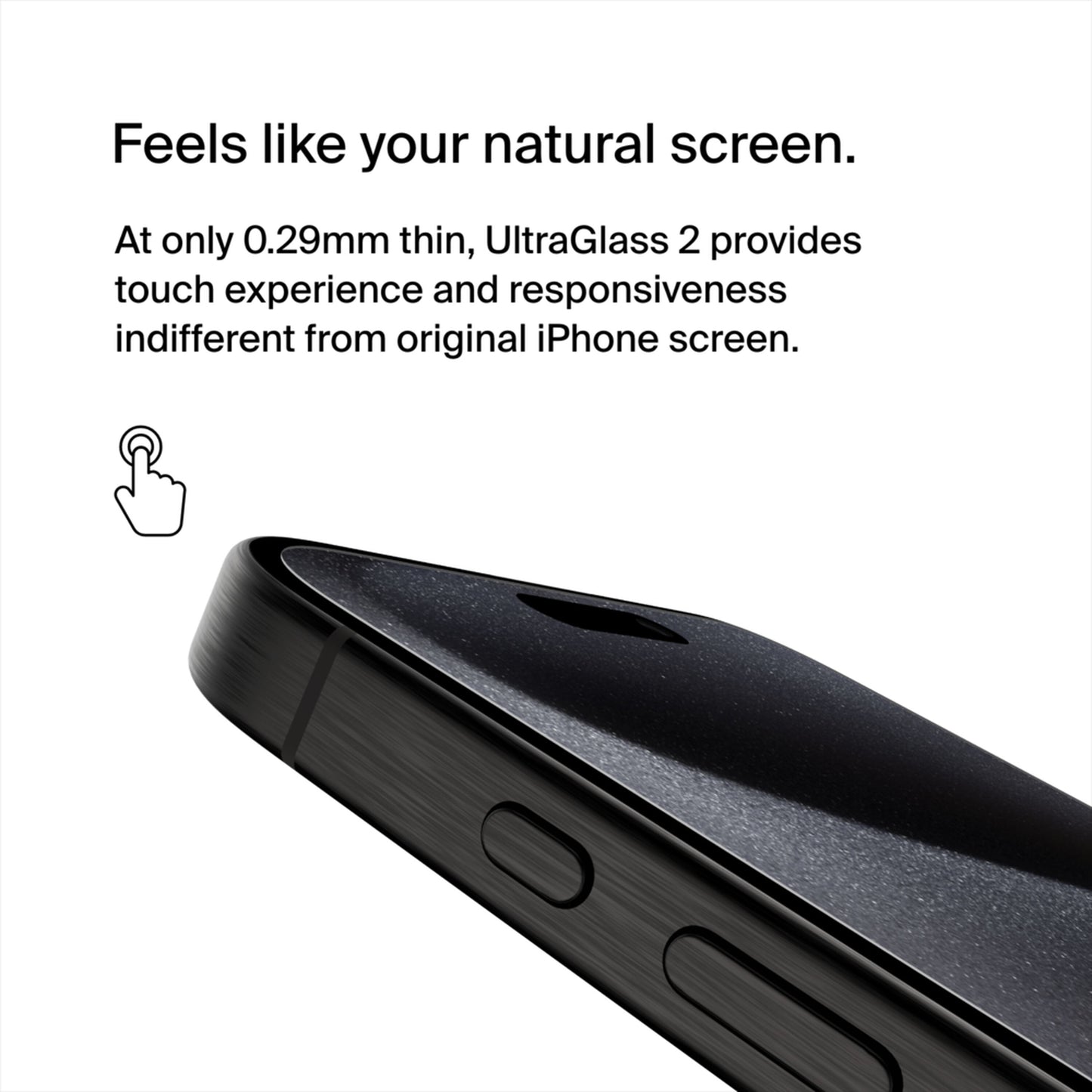 Zaštitna folija za ekran Belkin ScreenForce UltraGlass 2 za Apple iPhone 15 Pro Max, Kaljeno staklo, Full Glue OVA134zz