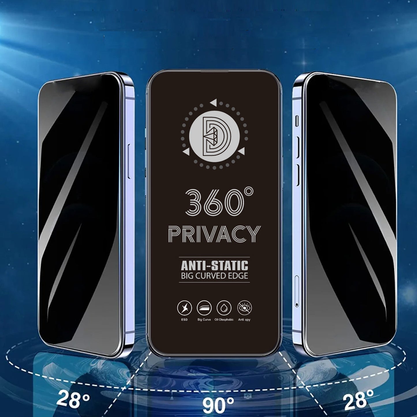 Zaštitna folija za ekran Privacy OEM 360 za Samsung Galaxy A37 5G, Kaljeno staklo, Full Glue