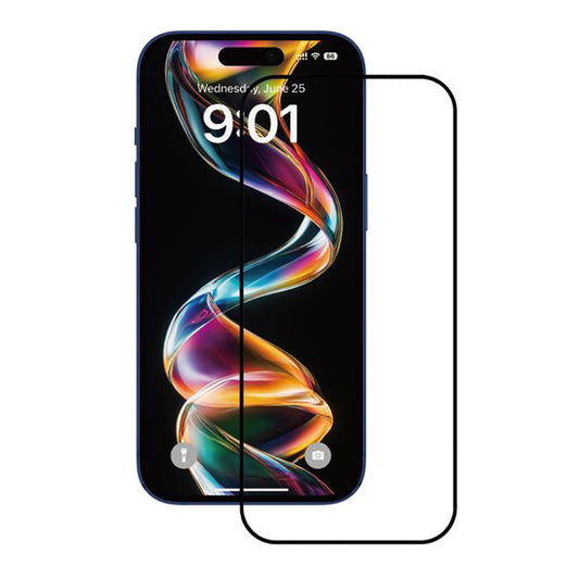 Zaštitna folija za ekran Anank 1X Reinforced za Apple iPhone 16, Kaljeno staklo, Full Glue, 2.5D, Crna