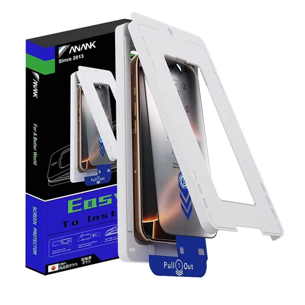 Zaštitna folija za ekran Anank 2X Reinforced za Apple iPhone 16, Kaljeno staklo, Full Glue, 2.5D, Crna