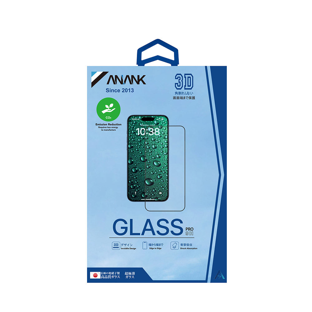 Zaštitna folija za ekran Anank 3X Reinforced Invisible za Apple iPhone 16 Pro, Kaljeno staklo, Full Glue, 3D, Crna