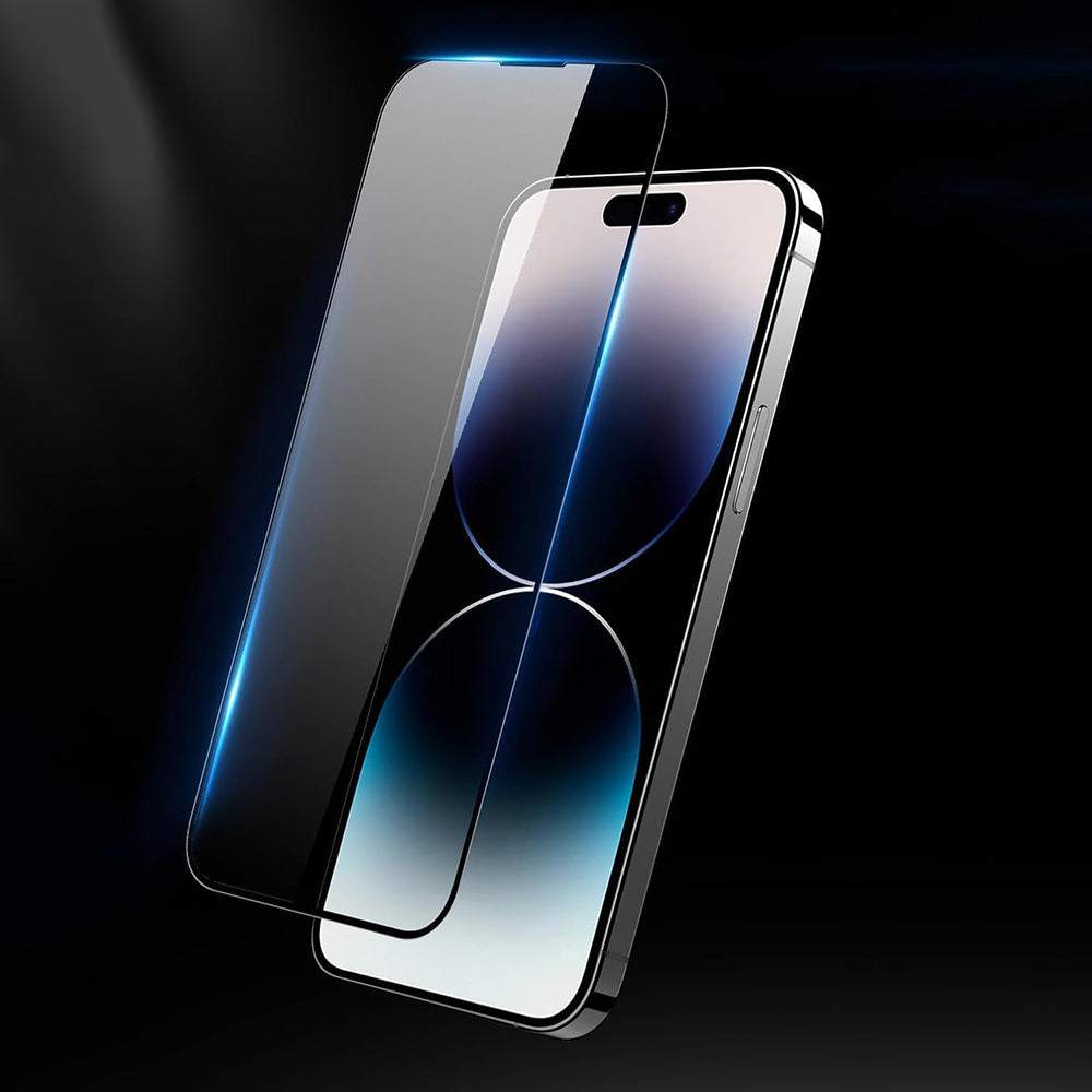 Folija za zaštitu ekrana Anank 5X pojačana protiv pucanja za Apple iPhone 17 Pro Max, Kaljeno staklo, Full Glue, 3D, Crna